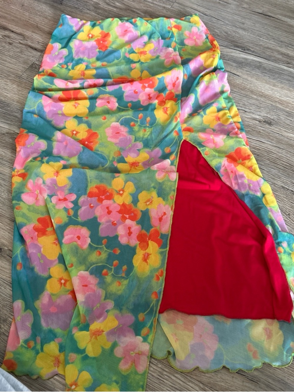 Urban Outfitters Floral Maxi Skirt in Teal, Pink & Yellow